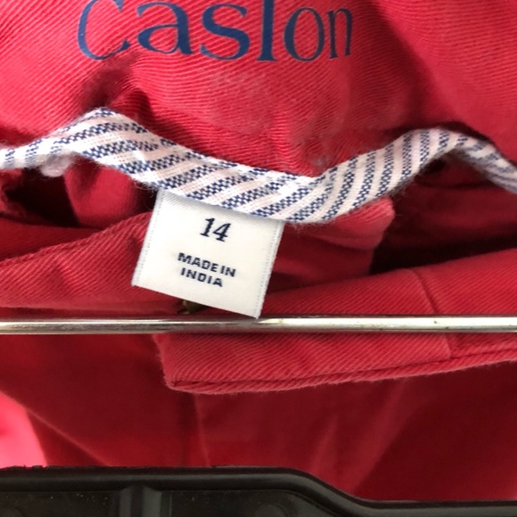 Caston Red Flat Front Summer Stretch Shorts Sz 14 - Picture 4 of 5